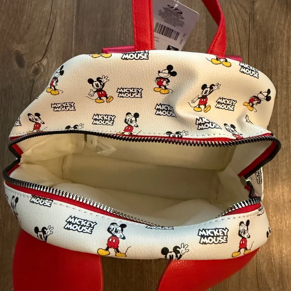 Disney Mickey Mouse Mini Backpack Kids White Red 3D Ears Theme Park Character
